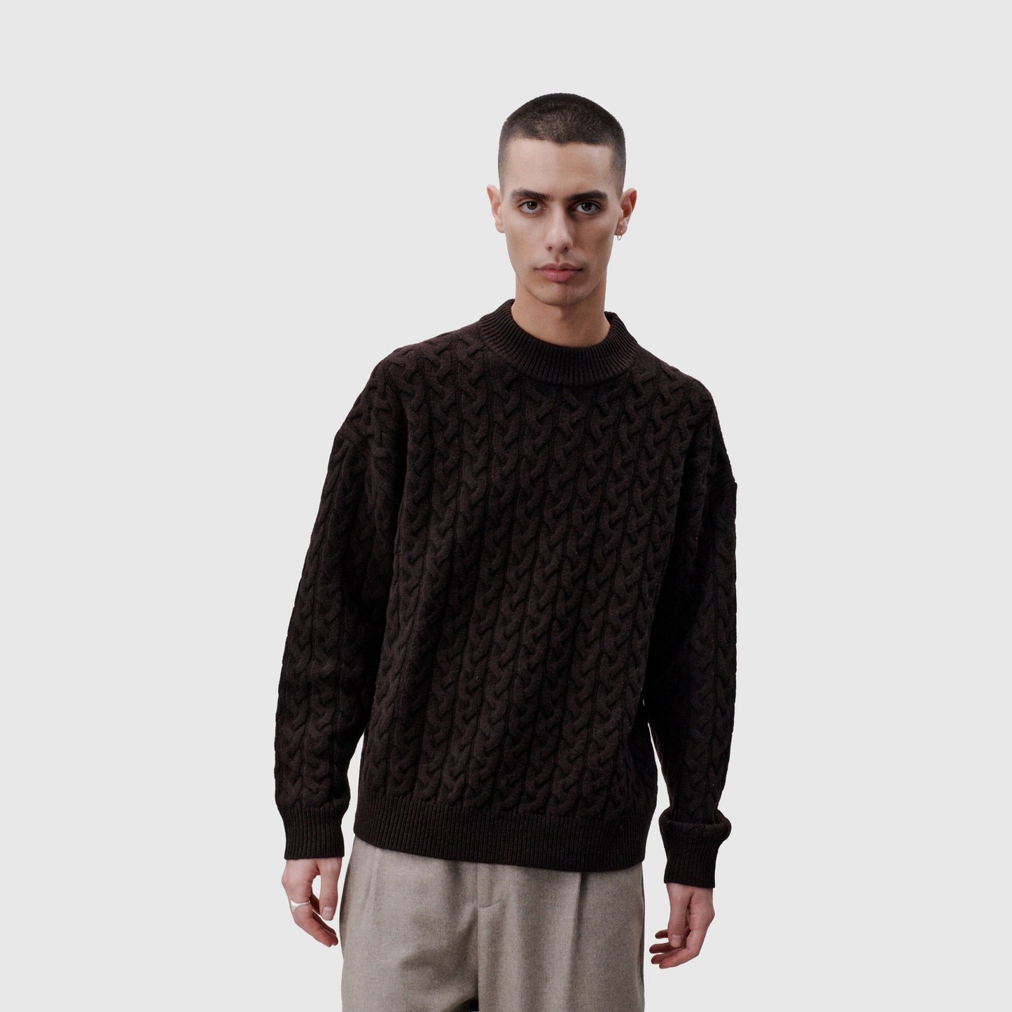 Libertine-Libertine Topanga Cable Knit - Dark Brown Knitwear Libertine-Libertine 