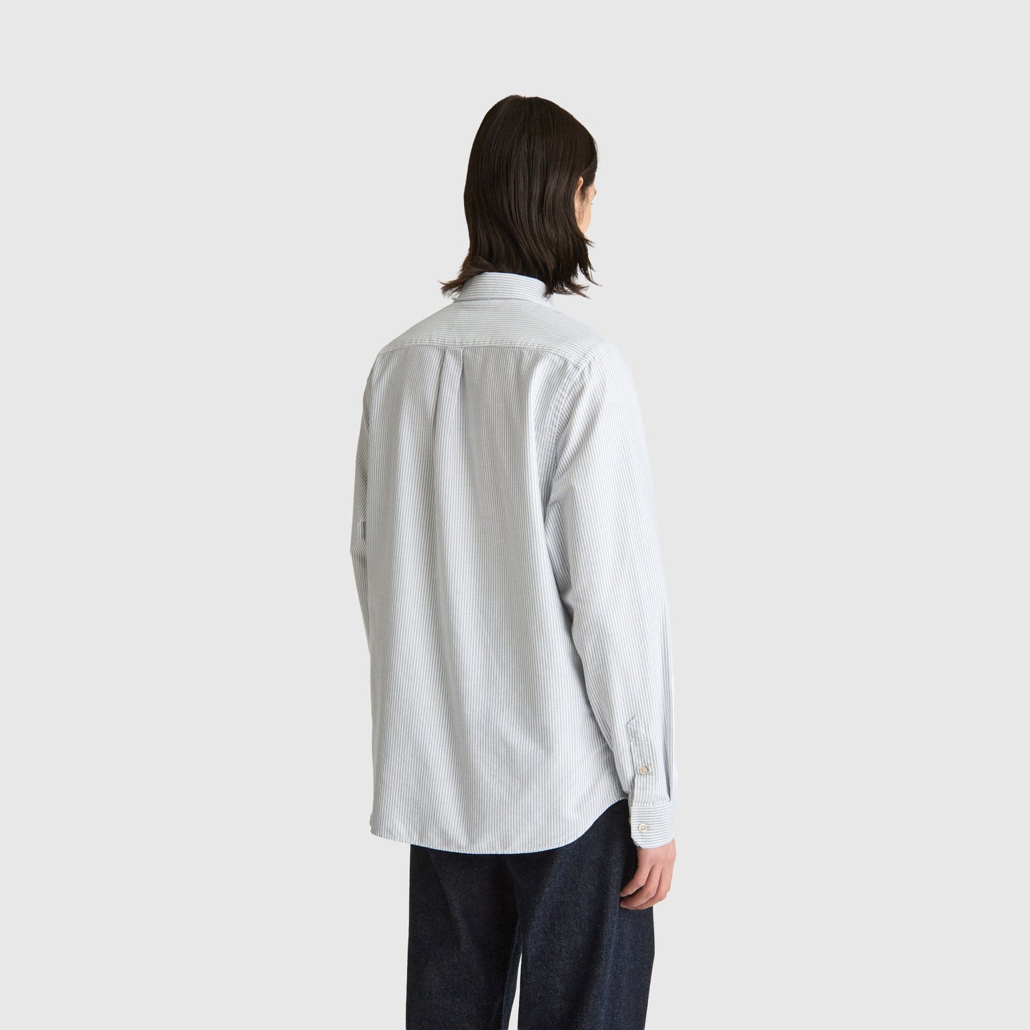 Livid Initial Shirt - Navy Pinstripe Shirt Livid 