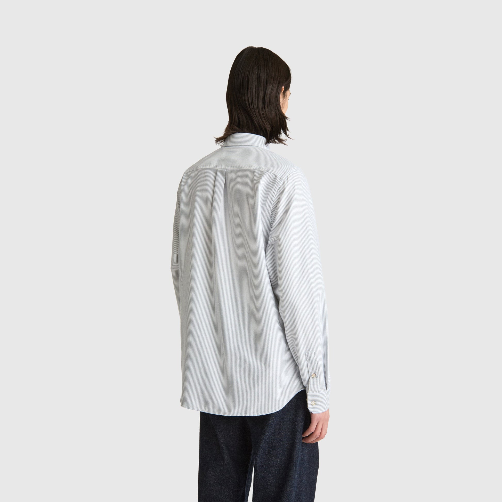 Livid Initial Shirt - Navy Pinstripe Shirt Livid 