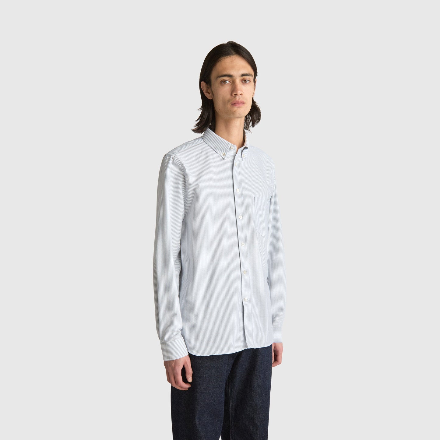 Livid Initial Shirt - Navy Pinstripe Shirt Livid 