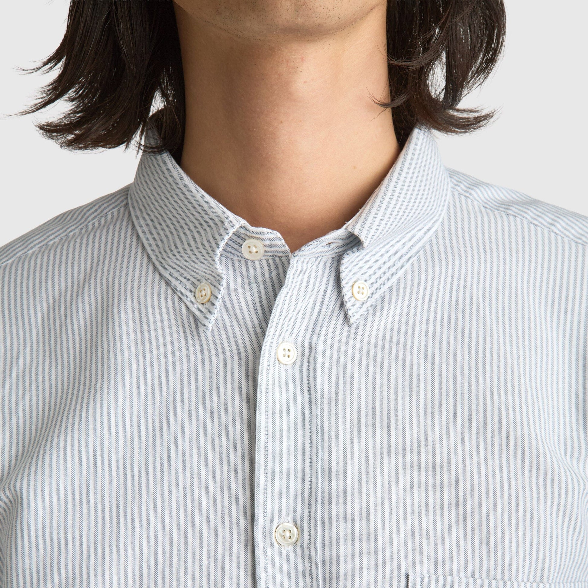 Livid Initial Shirt - Navy Pinstripe Shirt Livid 