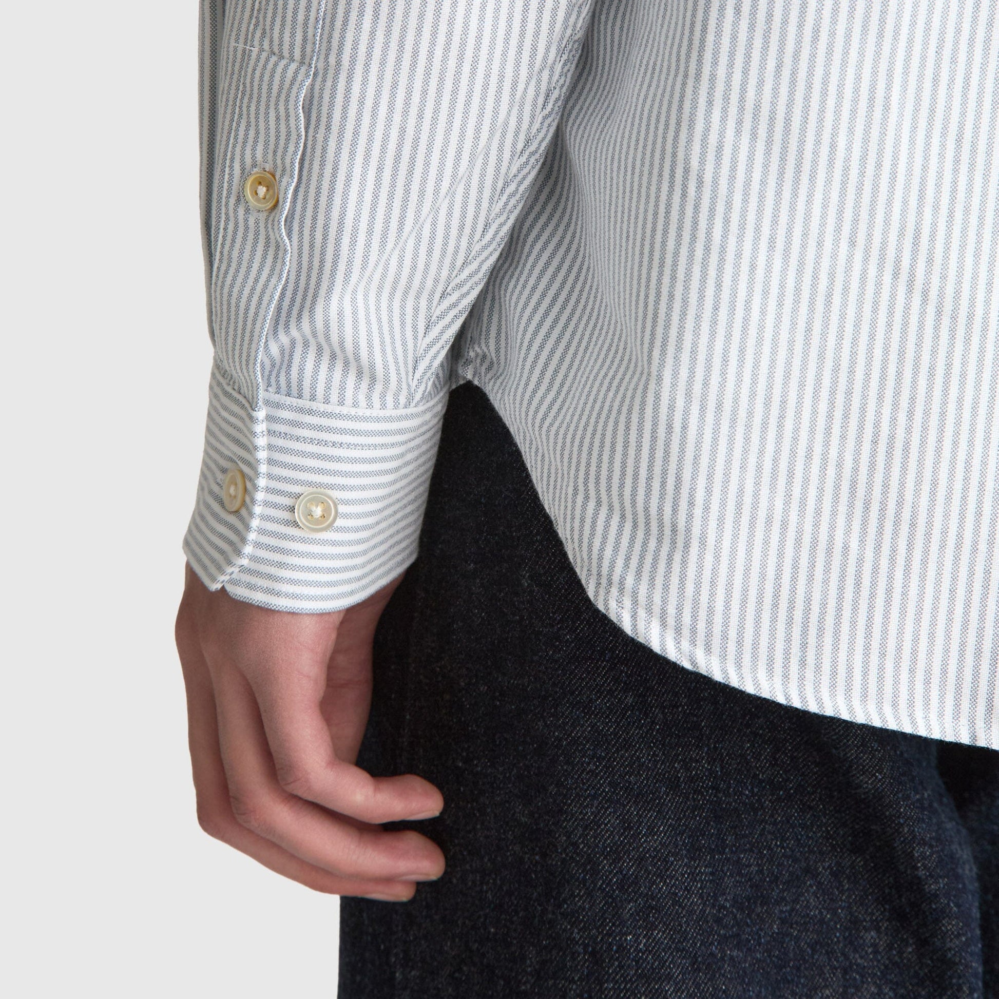 Livid Initial Shirt - Navy Pinstripe Shirt Livid 