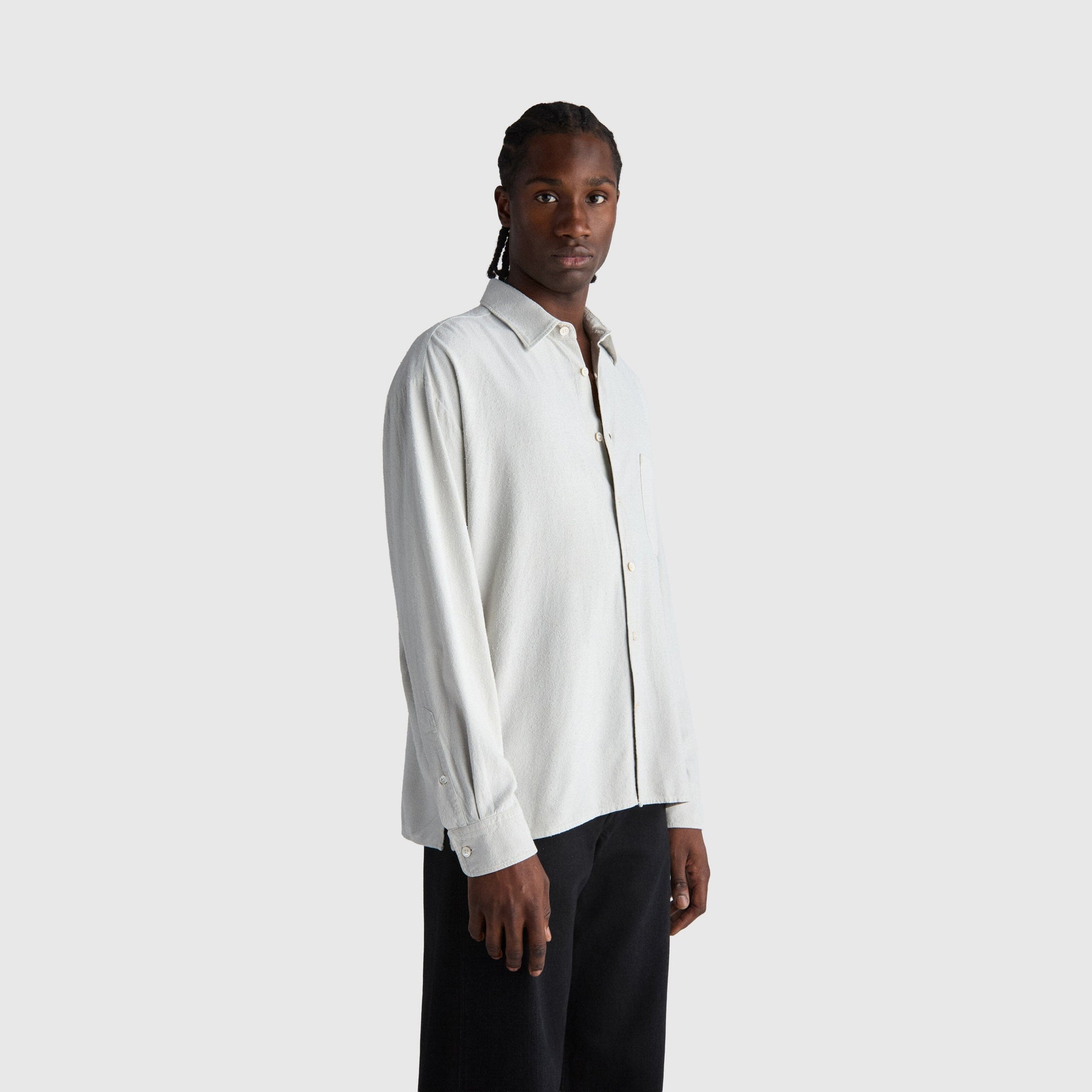 Livid Keen Shirt - Stone Noil Silk Shirt Livid 