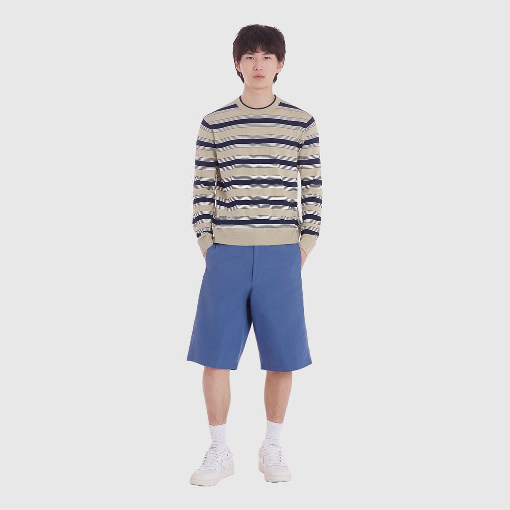 Maison Kitsuné Topstitch Bermuda Shorts - Storm Blue Shorts Maison Kitsuné 