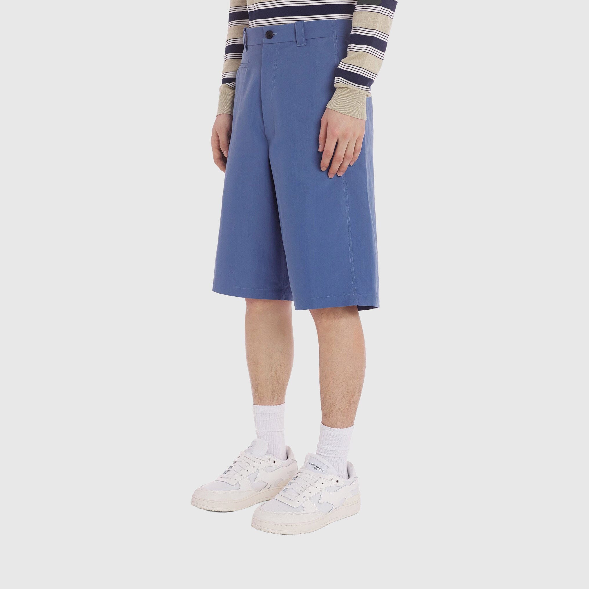 Maison Kitsuné Topstitch Bermuda Shorts - Storm Blue Shorts Maison Kitsuné 