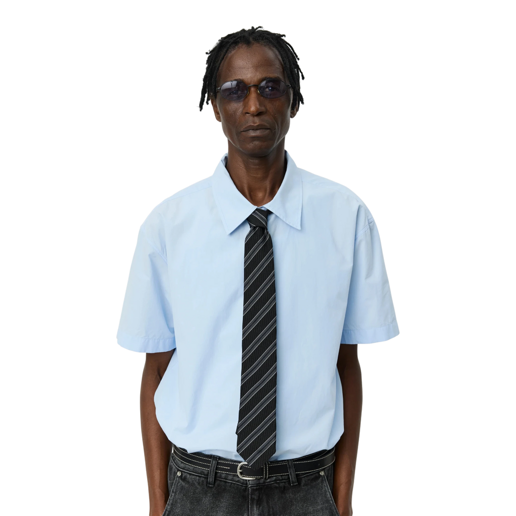 mfpen Banquet Tie - Dark Grey Retro Stripe Tie mfpen 