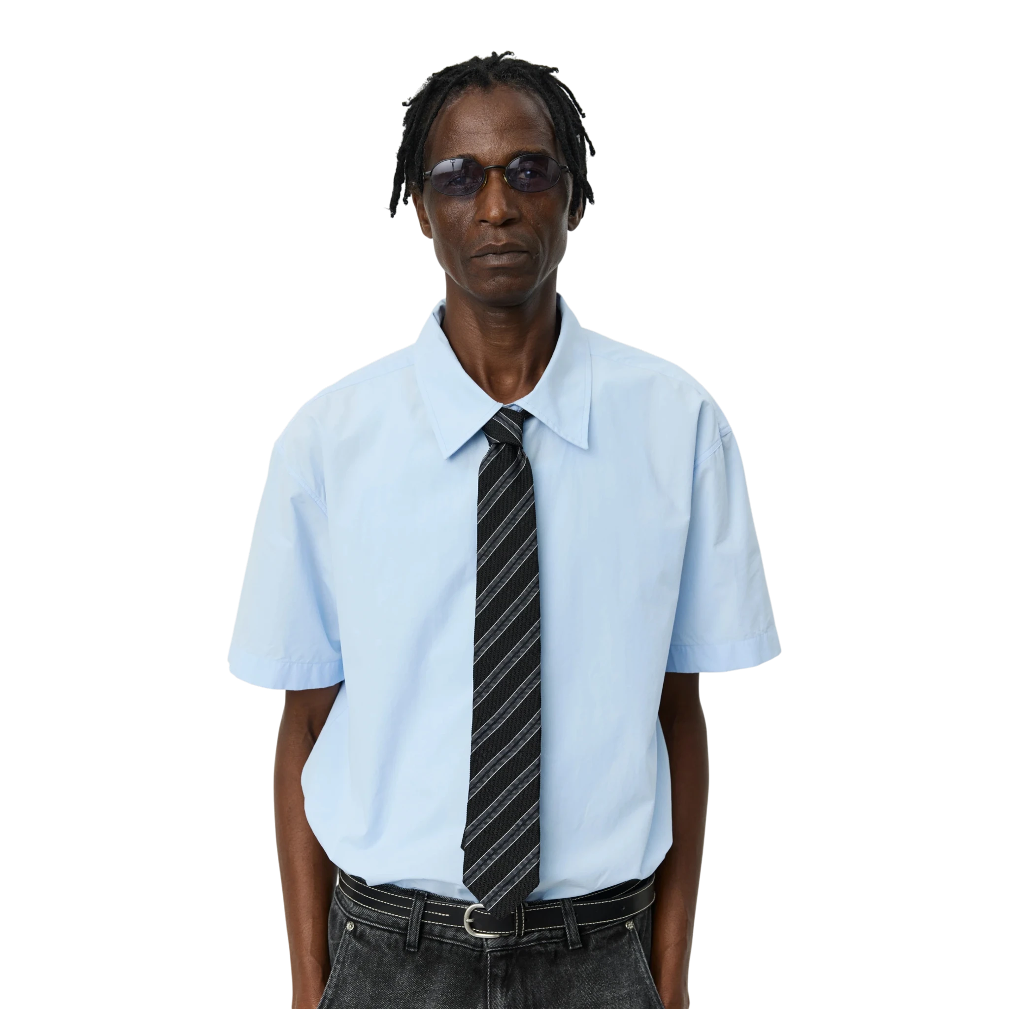 mfpen Banquet Tie - Dark Grey Retro Stripe Tie mfpen 