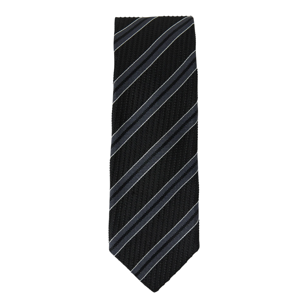 mfpen Banquet Tie - Dark Grey Retro Stripe Tie mfpen 