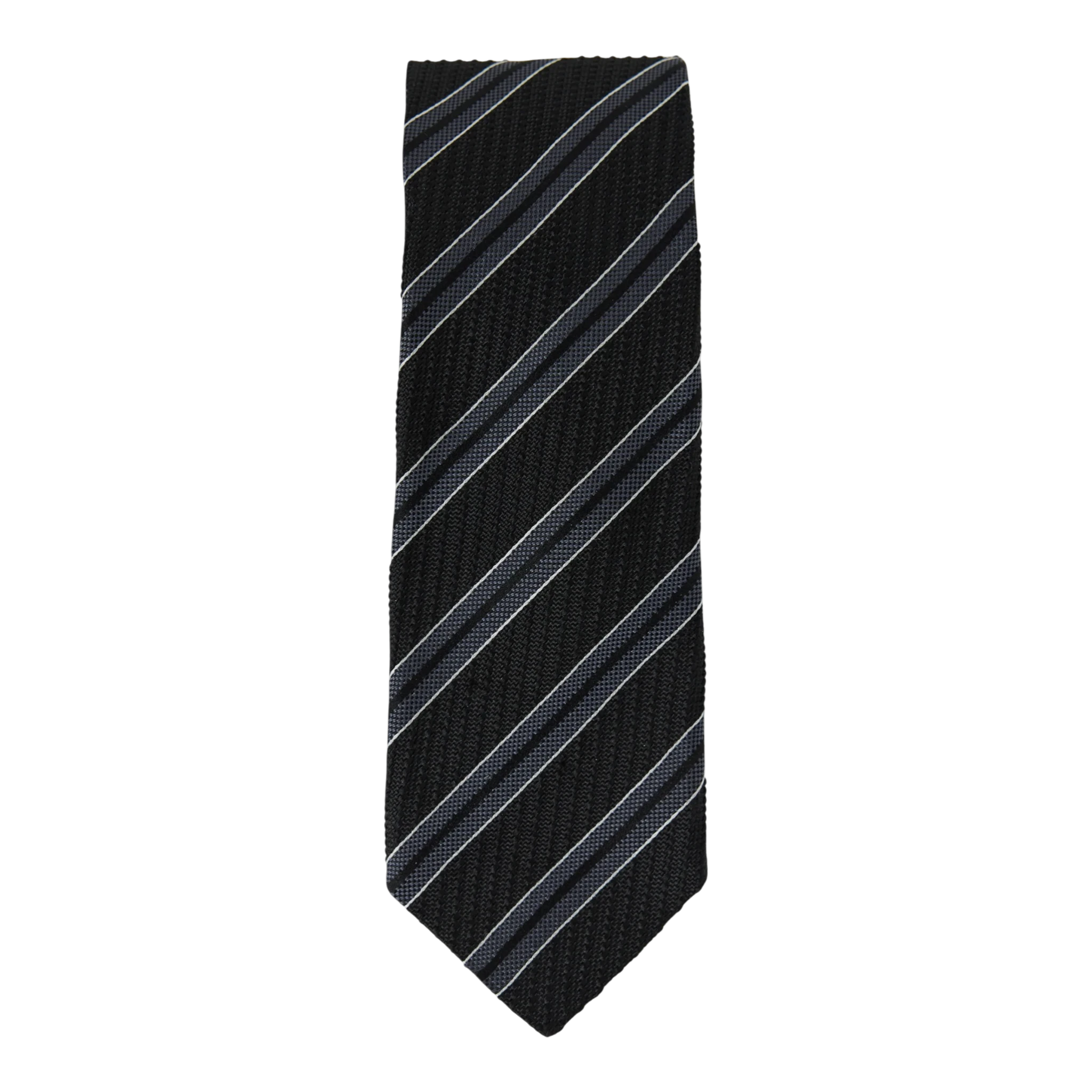 mfpen Banquet Tie - Dark Grey Retro Stripe Tie mfpen 