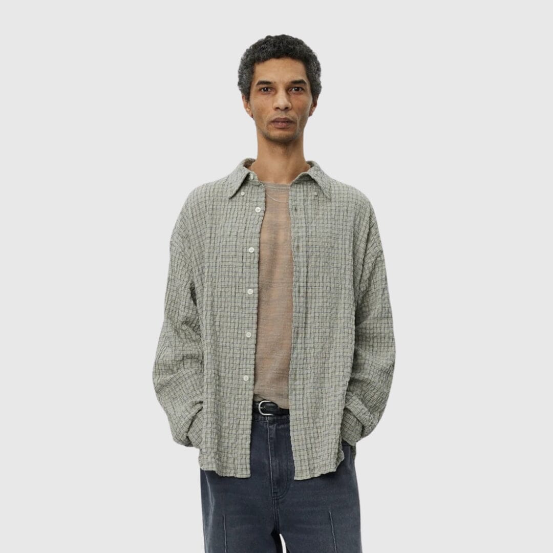 mfpen Button Down Shirt - Grey Generation Check Shirt mfpen 