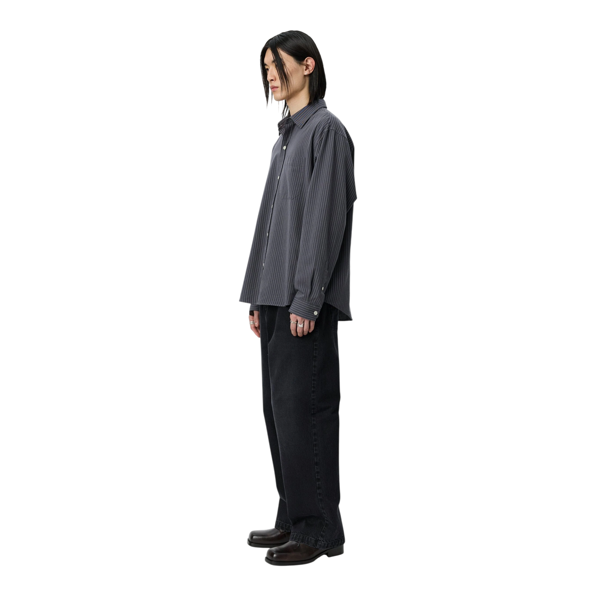 Mfpen - Distant Shirt - Blush Stripe lifestyle product image