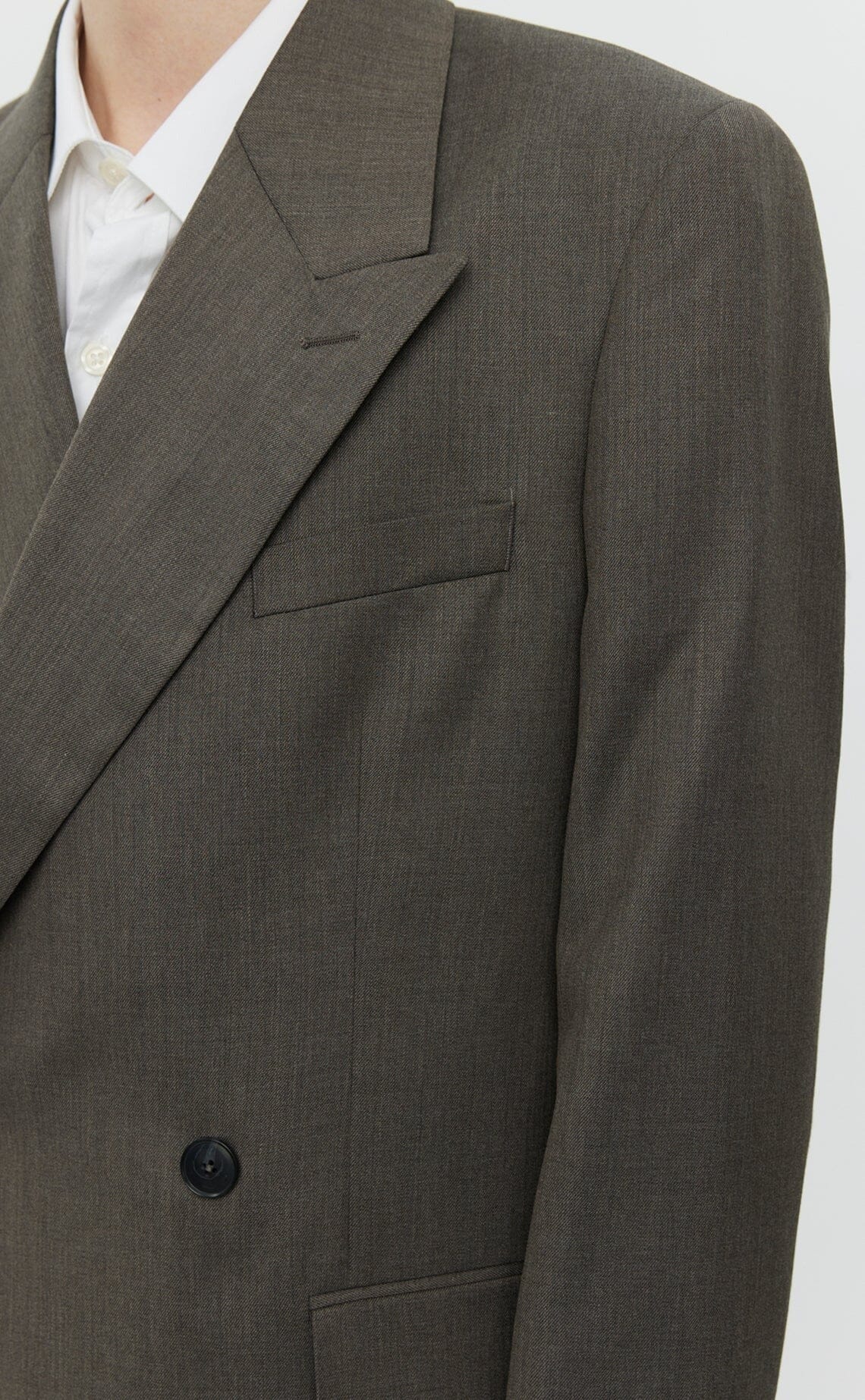 mfpen Double Breasted Blazer - Taupe Wool blazer mfpen 