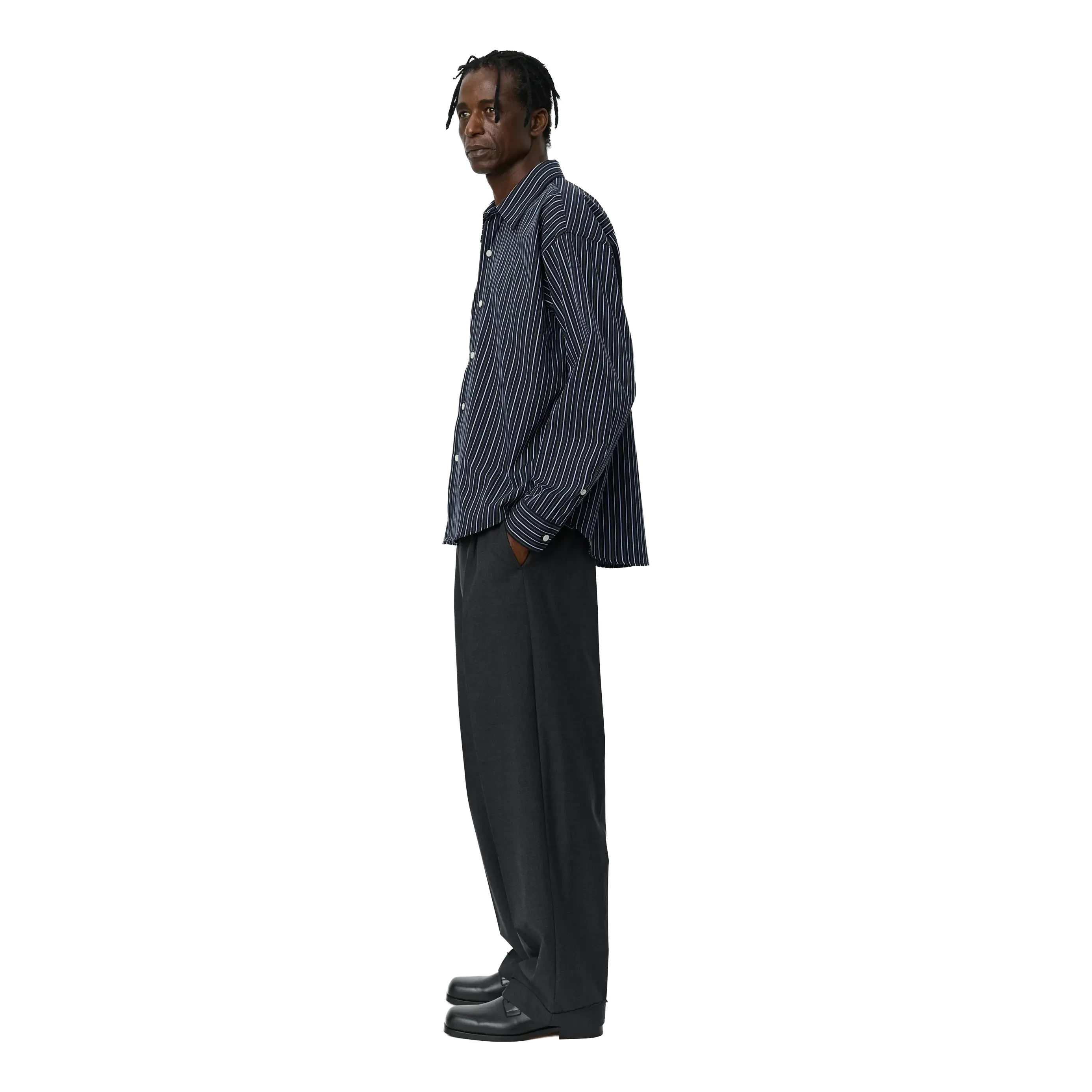 mfpen Exact Shirt - Black Office Stripe Shirt mfpen 