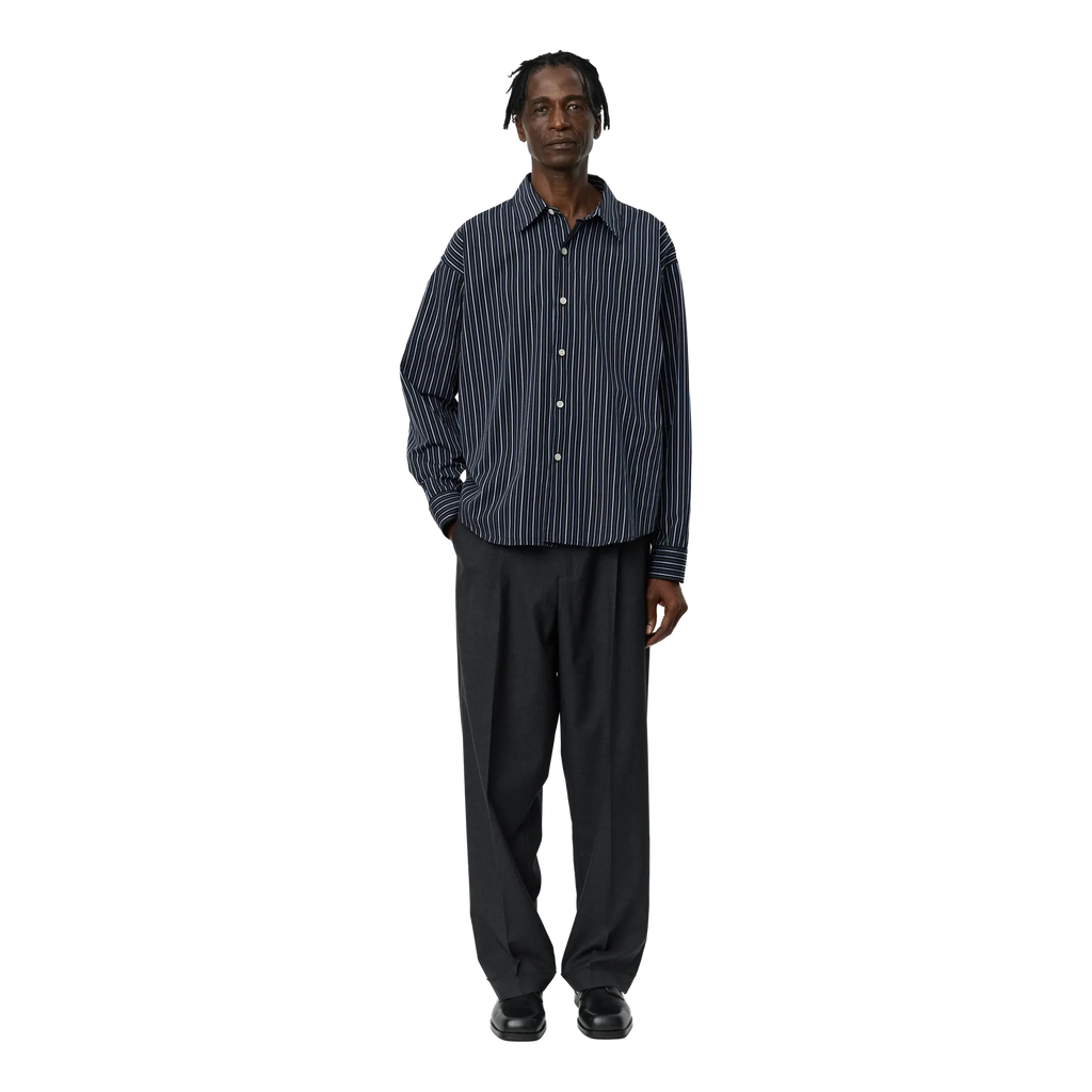mfpen Exact Shirt - Black Office Stripe Shirt mfpen 