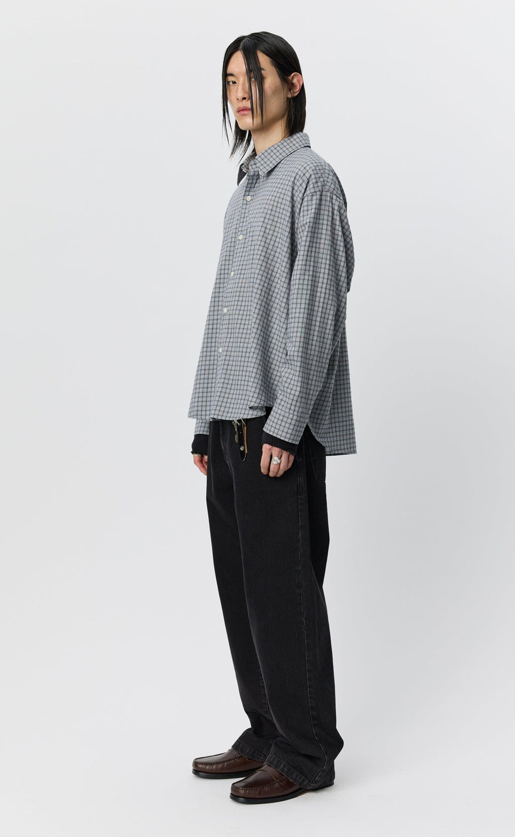 Mfpen - Exact Shirt - Light Grey Plaid Skjorte mfpen 