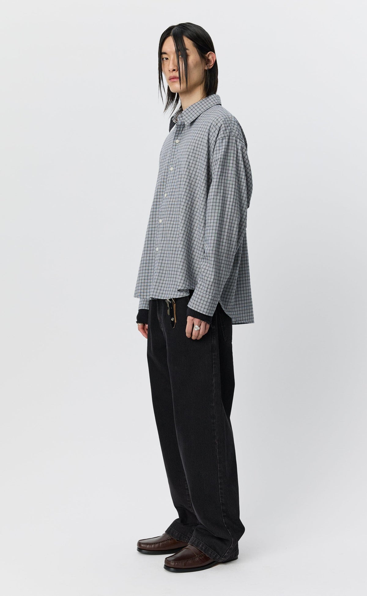 Mfpen - Exact Shirt - Light Grey Plaid Skjorte mfpen 
