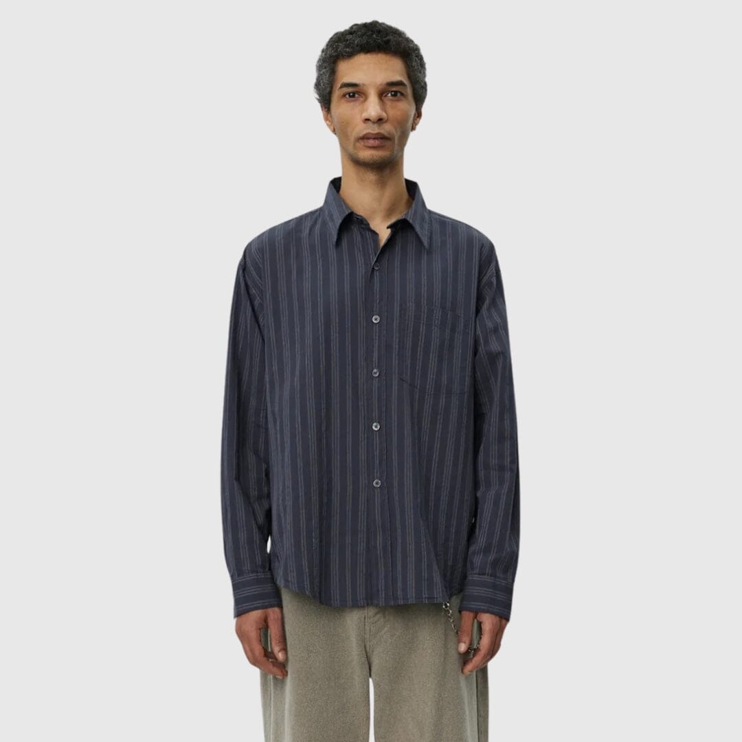 mfpen Executive Shirt - Dark Grey Double Stripe Shirt mfpen 
