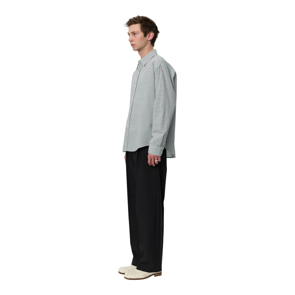 mfpen Executive Shirt - Textured Bottle Grey Check Shirt mfpen 