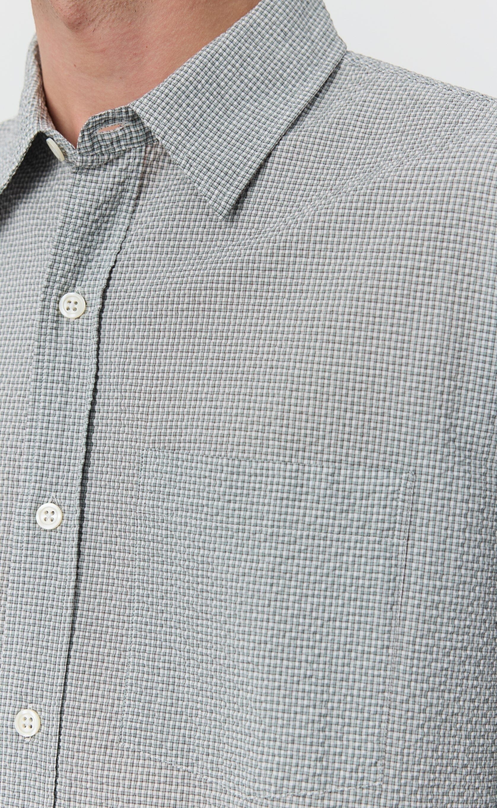 mfpen Executive Shirt - Textured Bottle Grey Check Shirt mfpen 