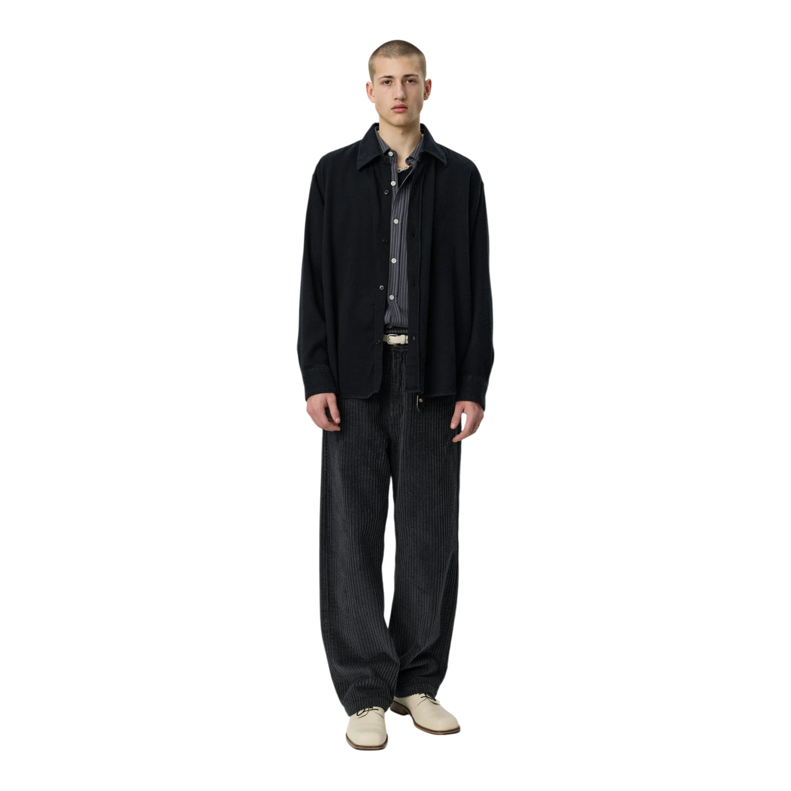Mfpen - Gambler Shirt - Black Fuzz Tencel Skjorte mfpen 