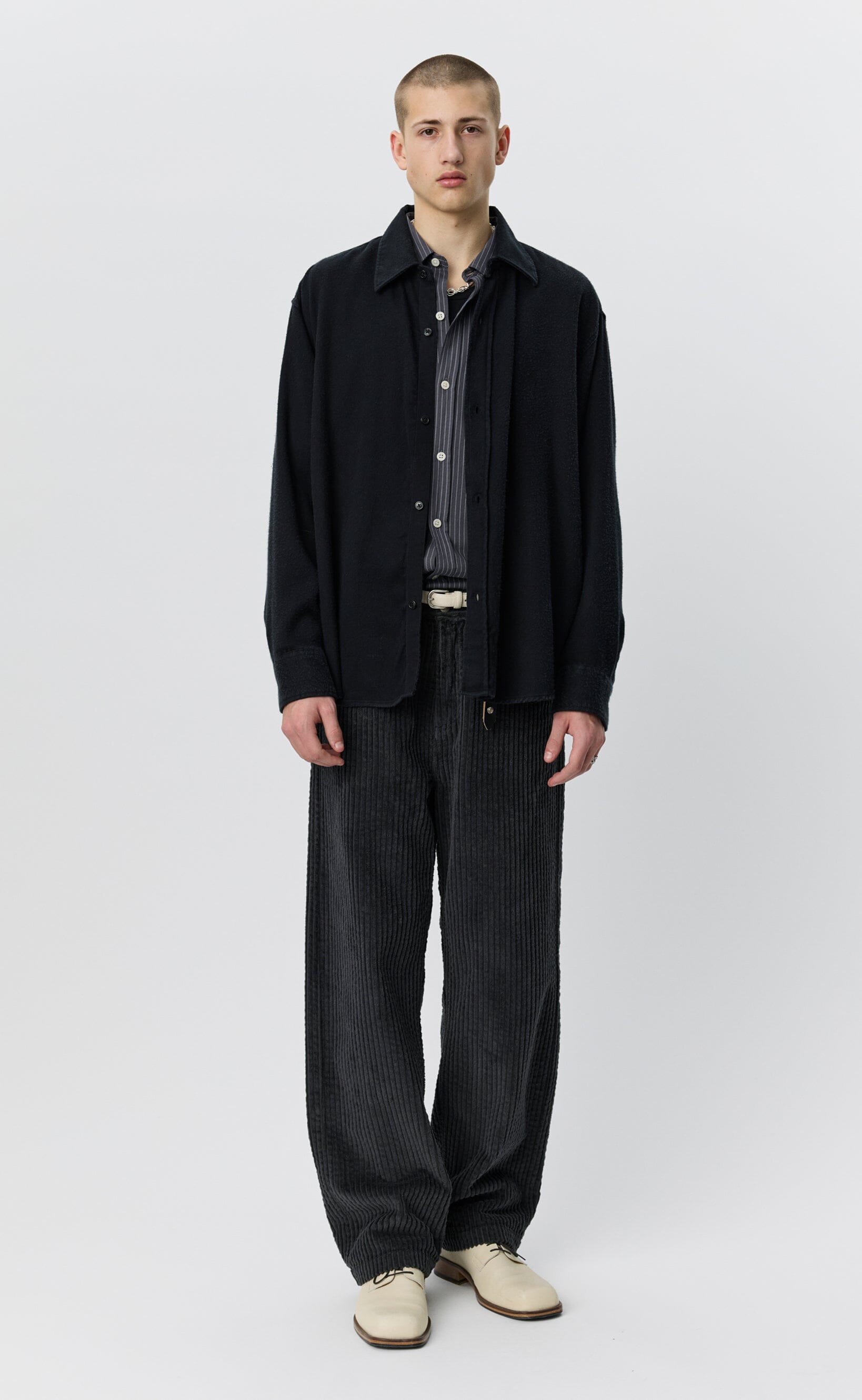 Mfpen - Garden Shirt - Black Fuzz Tencel Skjorte mfpen 