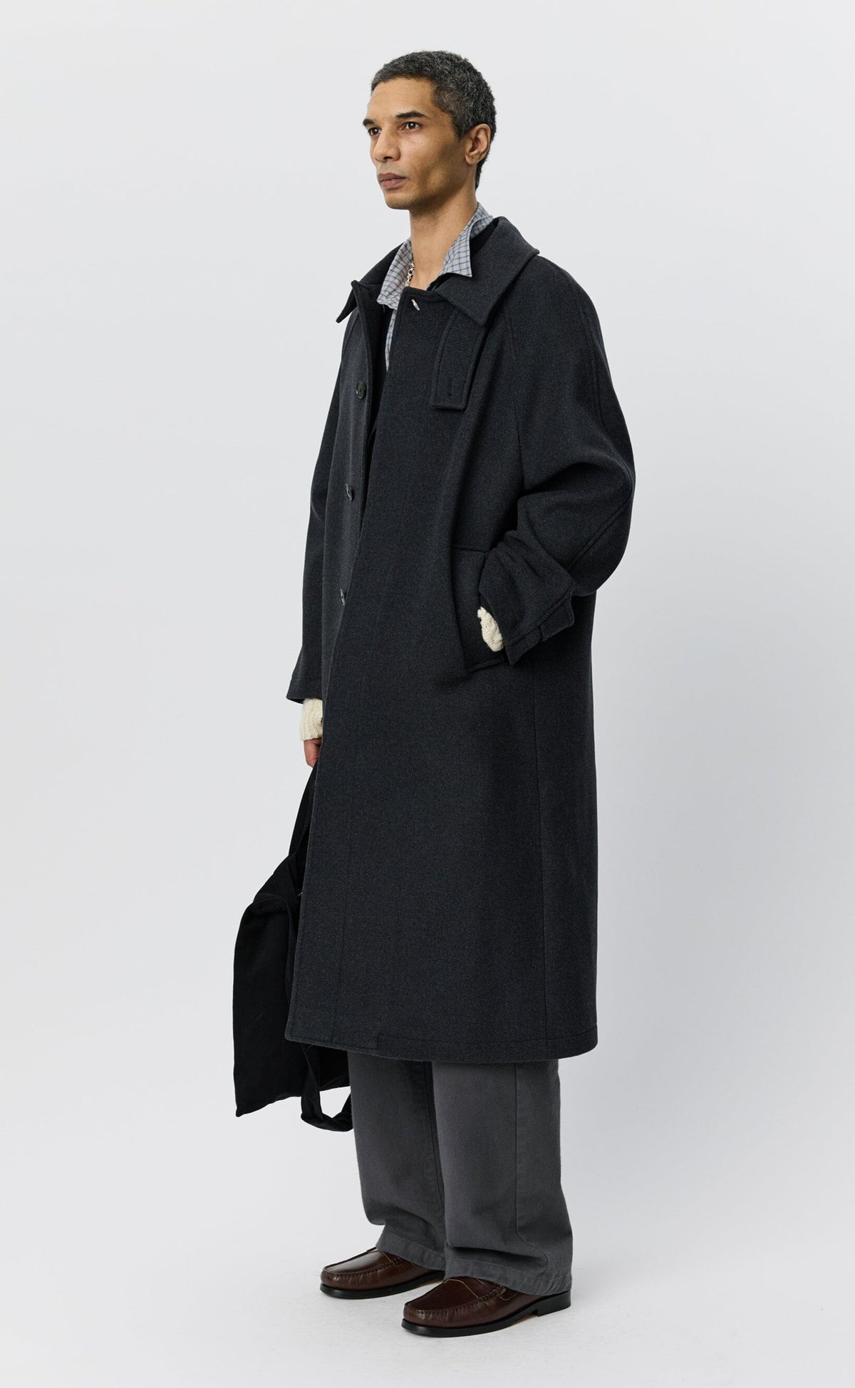 Mfpen - Installation Coat - Dark Grey Recycled Wool Jakke mfpen 