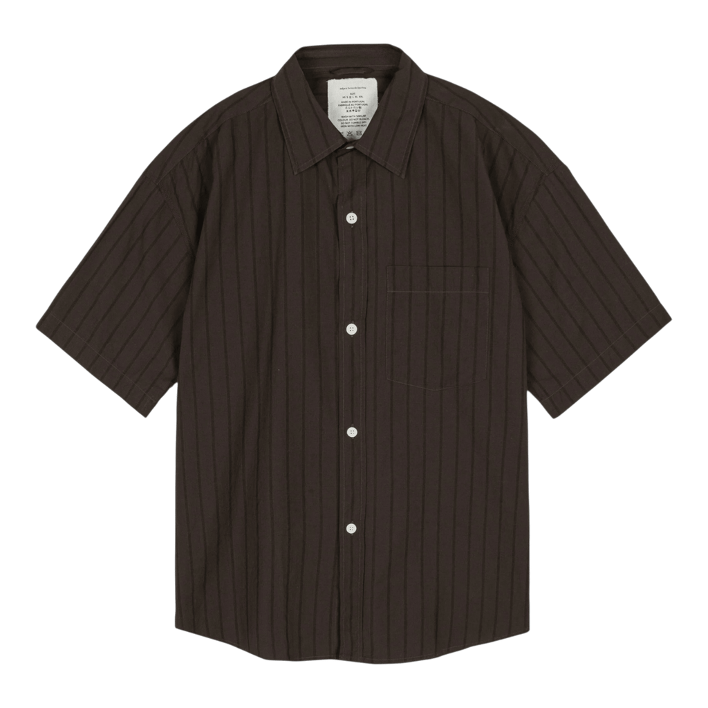 mfpen New Input Shirt - Dark Brown Triple Stripe Shirt mfpen 