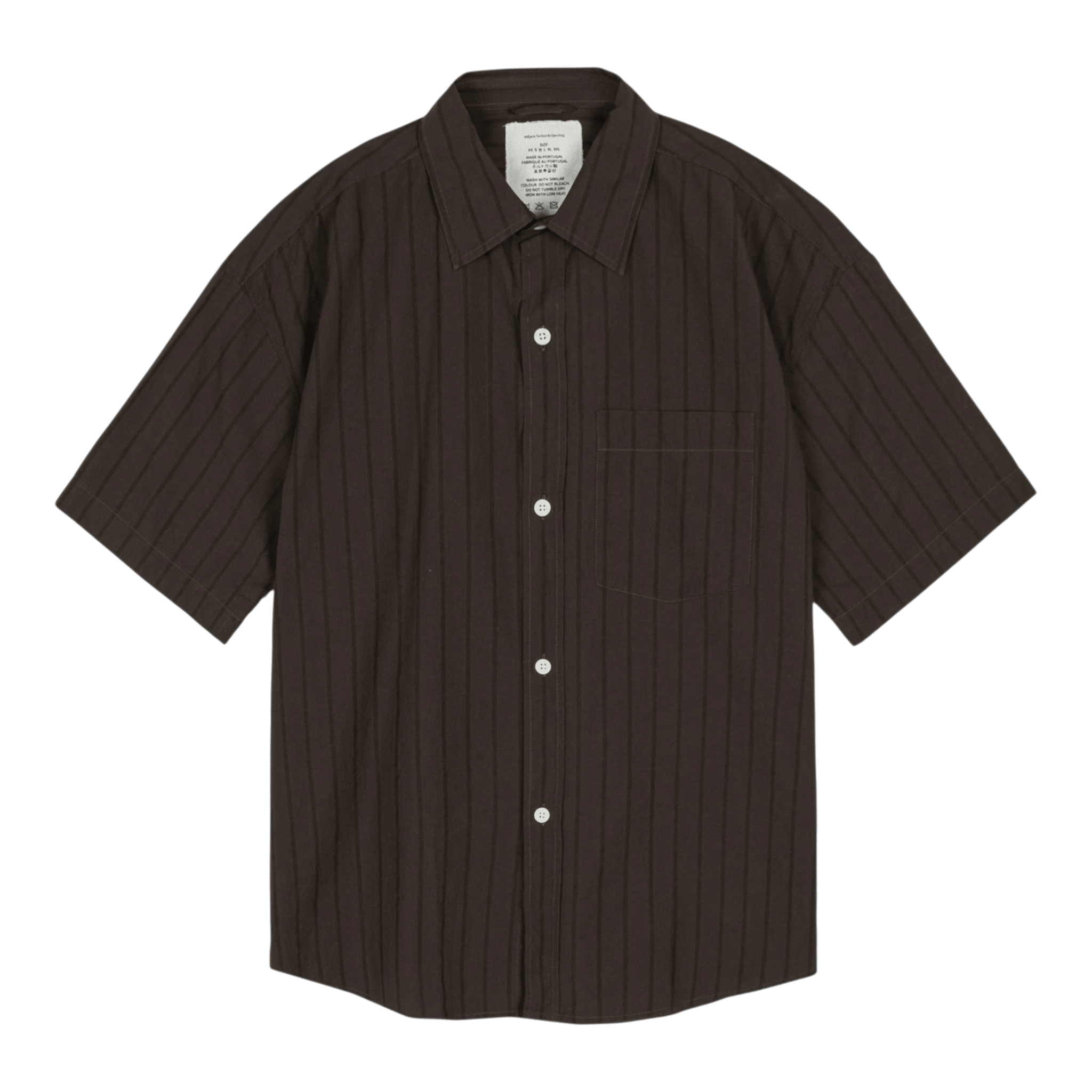mfpen New Input Shirt - Dark Brown Triple Stripe Shirt mfpen 