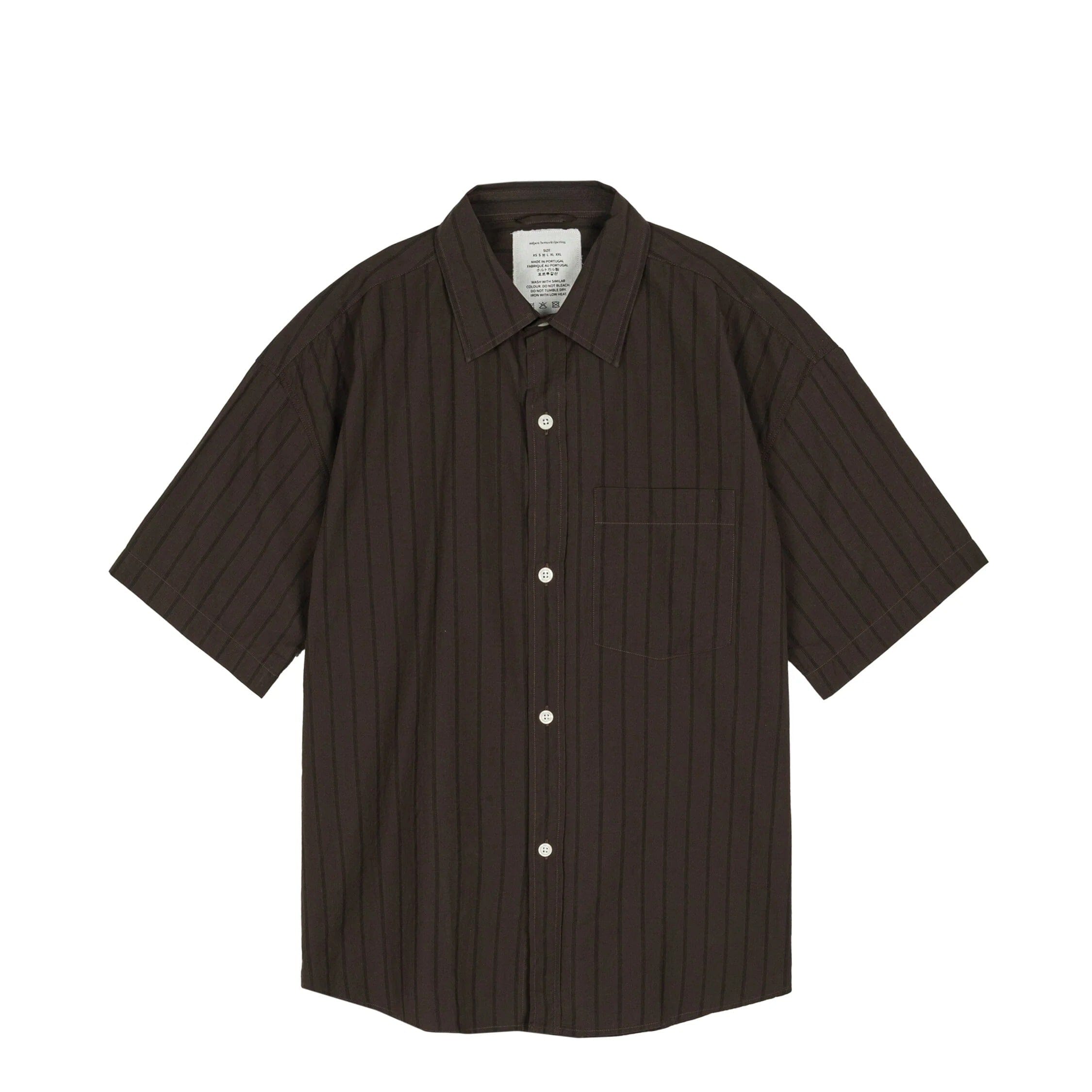 mfpen New Input Shirt - Dark Brown Triple Stripe Shirt mfpen 
