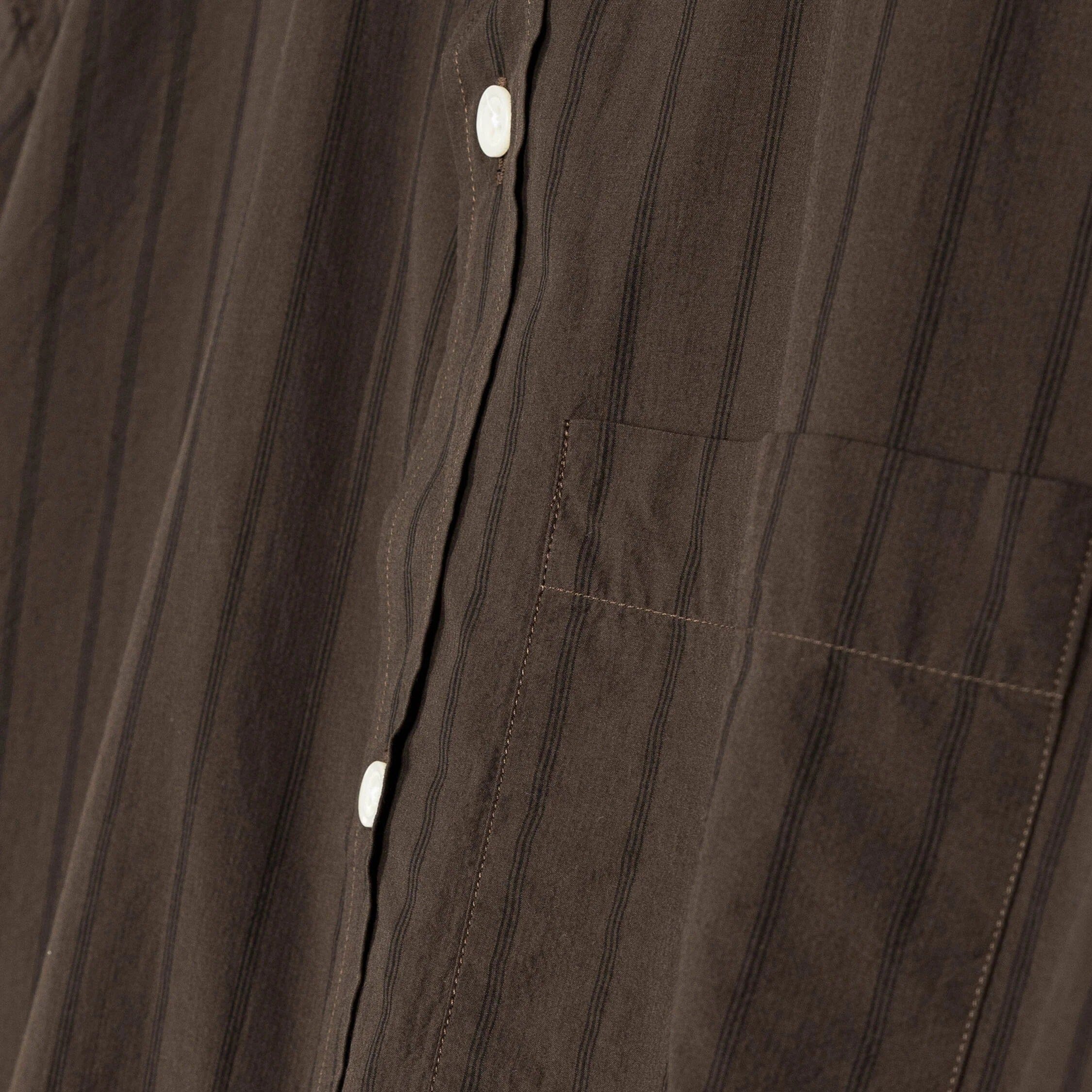 mfpen New Input Shirt - Dark Brown Triple Stripe Shirt mfpen 