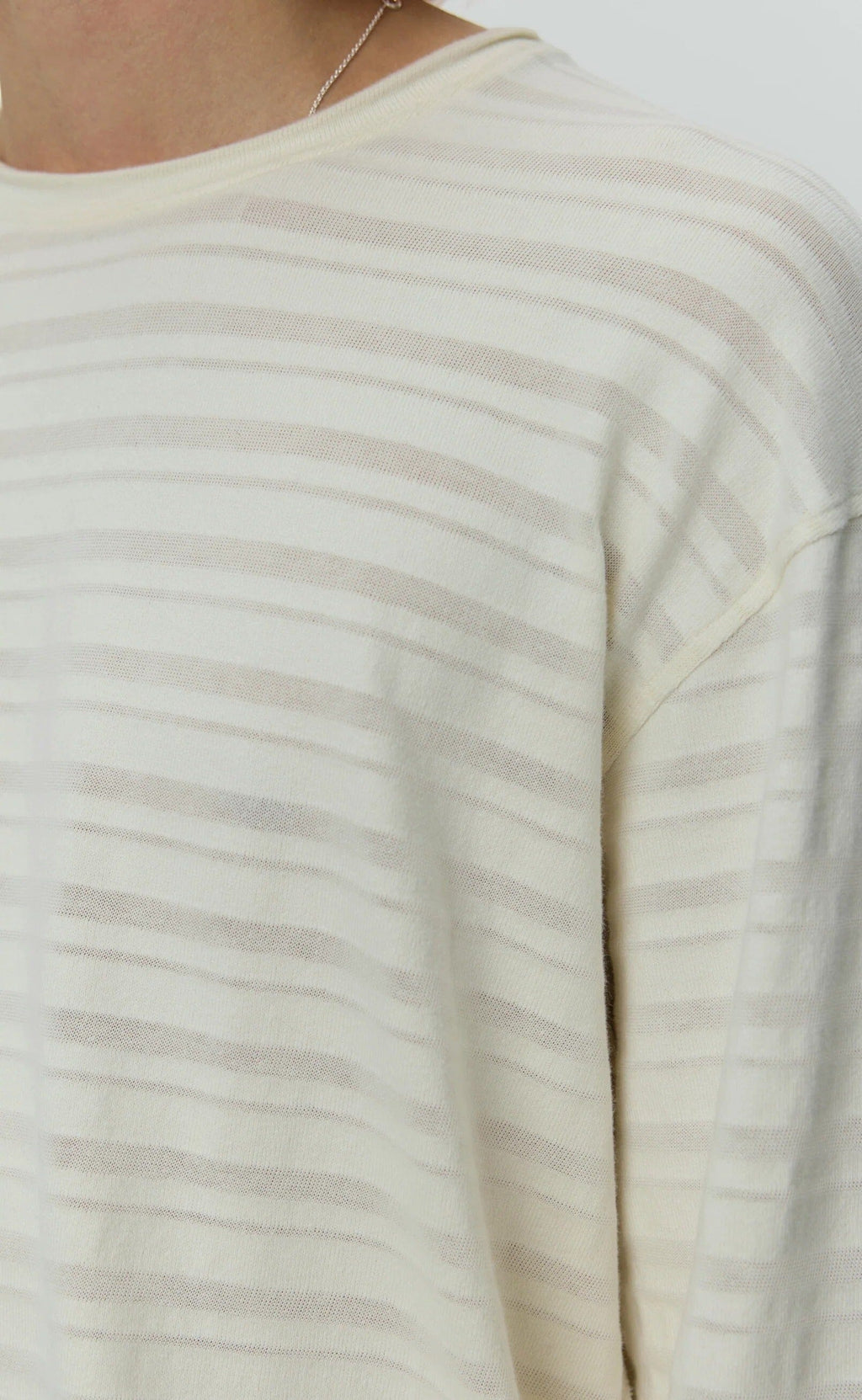 mfpen Round Neck Sweater - Off White Stripe Sweater mfpen 