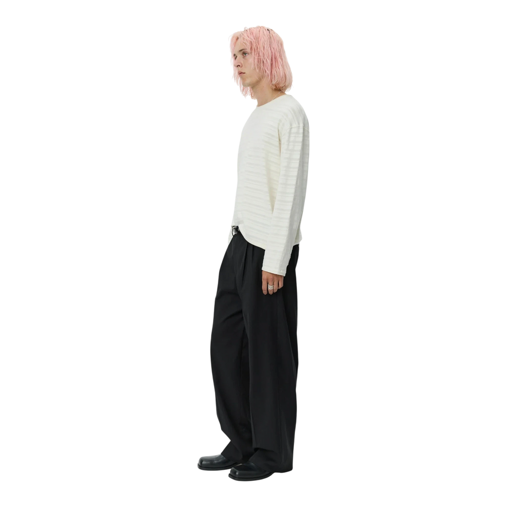 mfpen Round Neck Sweater - Off White Stripe Sweater mfpen 