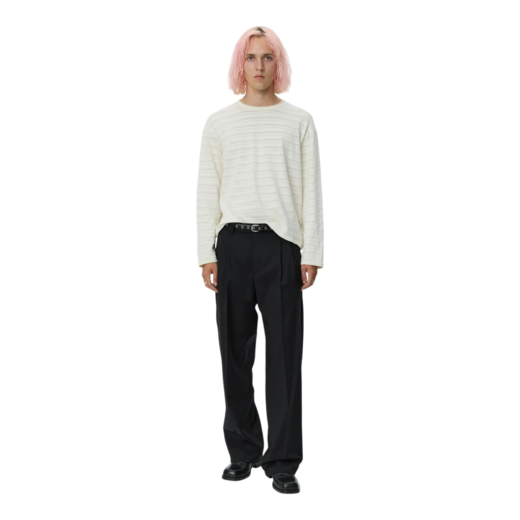 mfpen Round Neck Sweater - Off White Stripe Sweater mfpen 