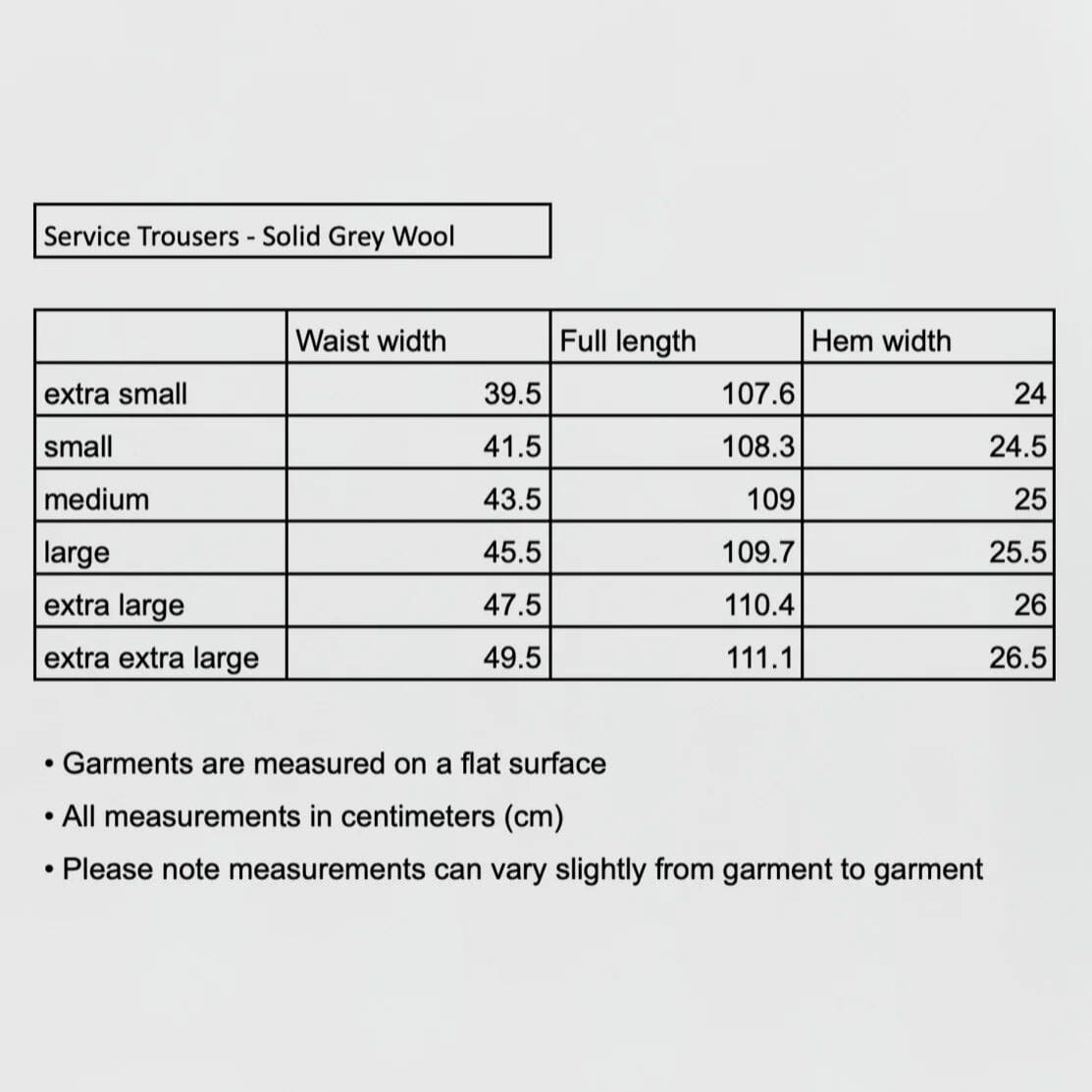 mfpen Service Trousers - Solid Grey Wool Pants mfpen 