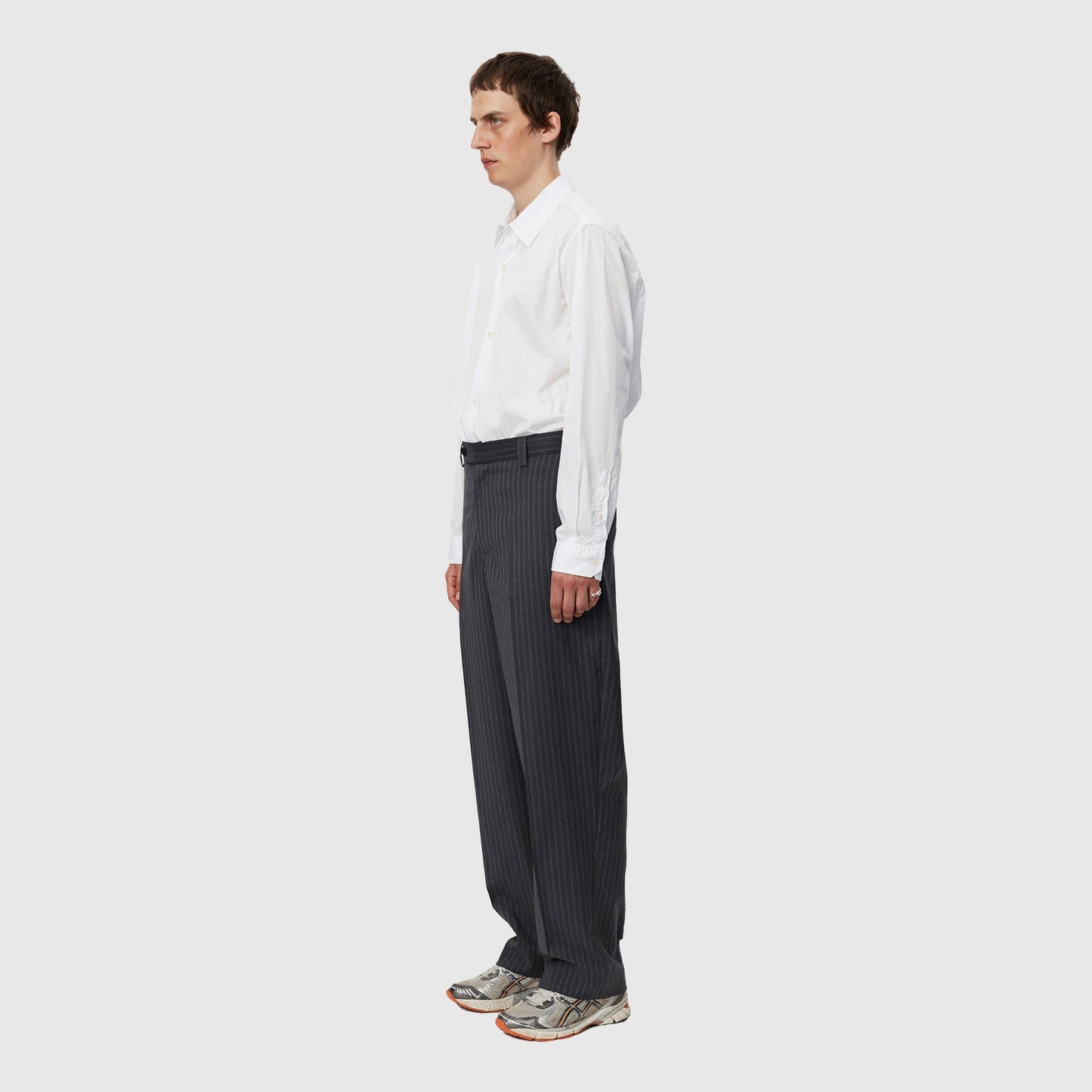 mfpen Studio Trousers - Grey Pinstripe Pants mfpen 