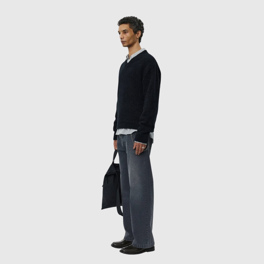 mfpen V-Neck Sweater - Furry Black – Dapper