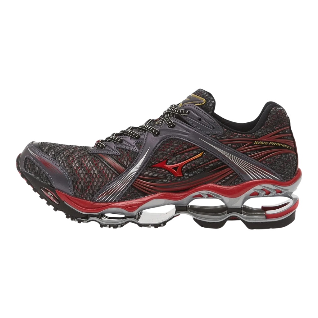 Mizuno - Wave Prophecy 1 - Harbor Mist/Chinese Red/Black Sneakers Mizuno 