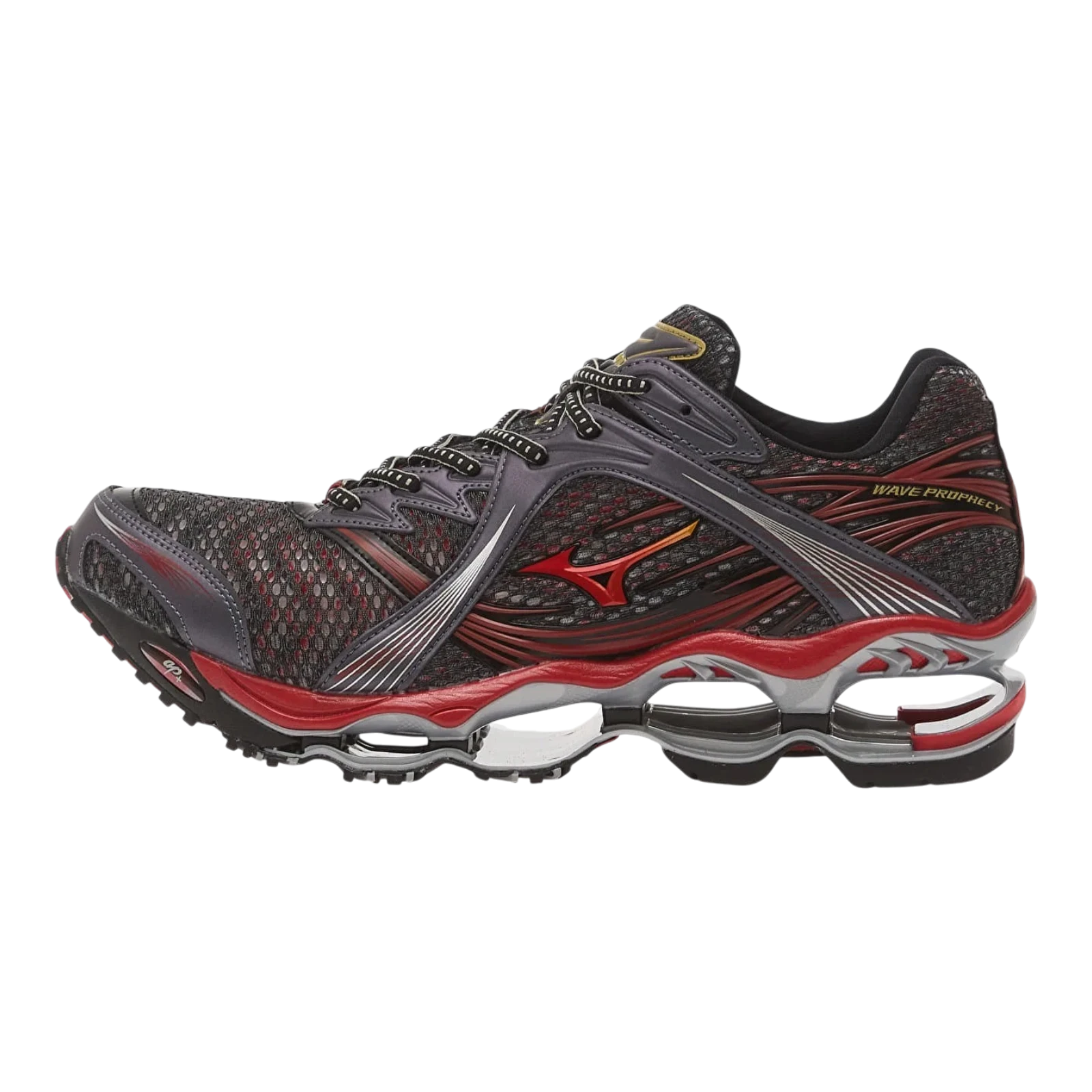Mizuno - Wave Prophecy 1 - Harbor Mist/Chinese Red/Black Sneakers Mizuno 