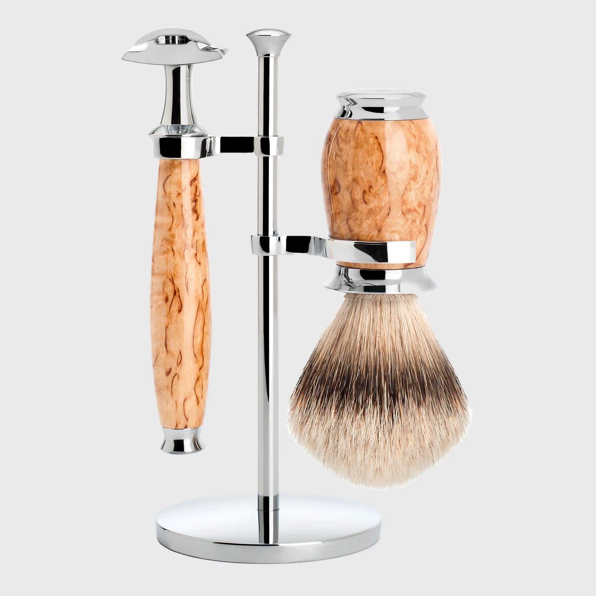 Mühle Purist Shaving Kit Shave Tools Mühle Karelian masur birch Silvertip Fibre 