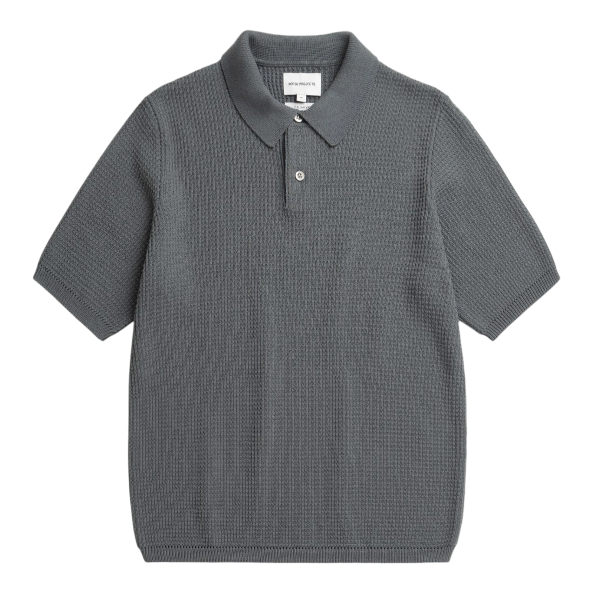 Norse Projects Anholt Cotton Crepe Polo - Greyish Blue Shirt Norse Projects 