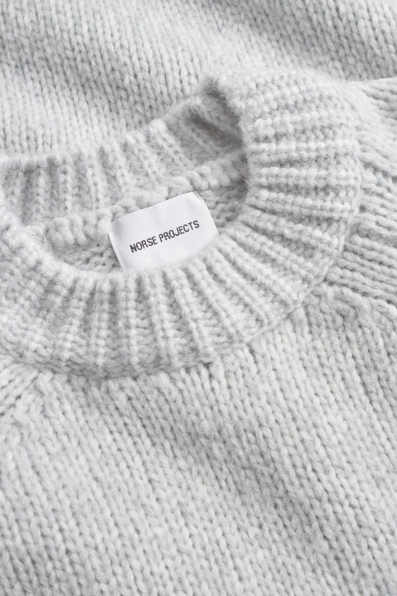 Norse Projects Birger Raglan Sweater - Light Grey Melange Knitwear Norse Projects 