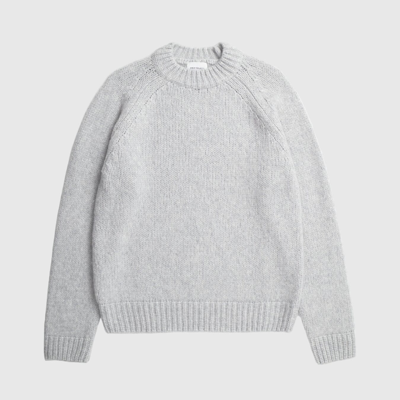 Norse Projects Birger Raglan Sweater - Light Grey Melange Knitwear Norse Projects 