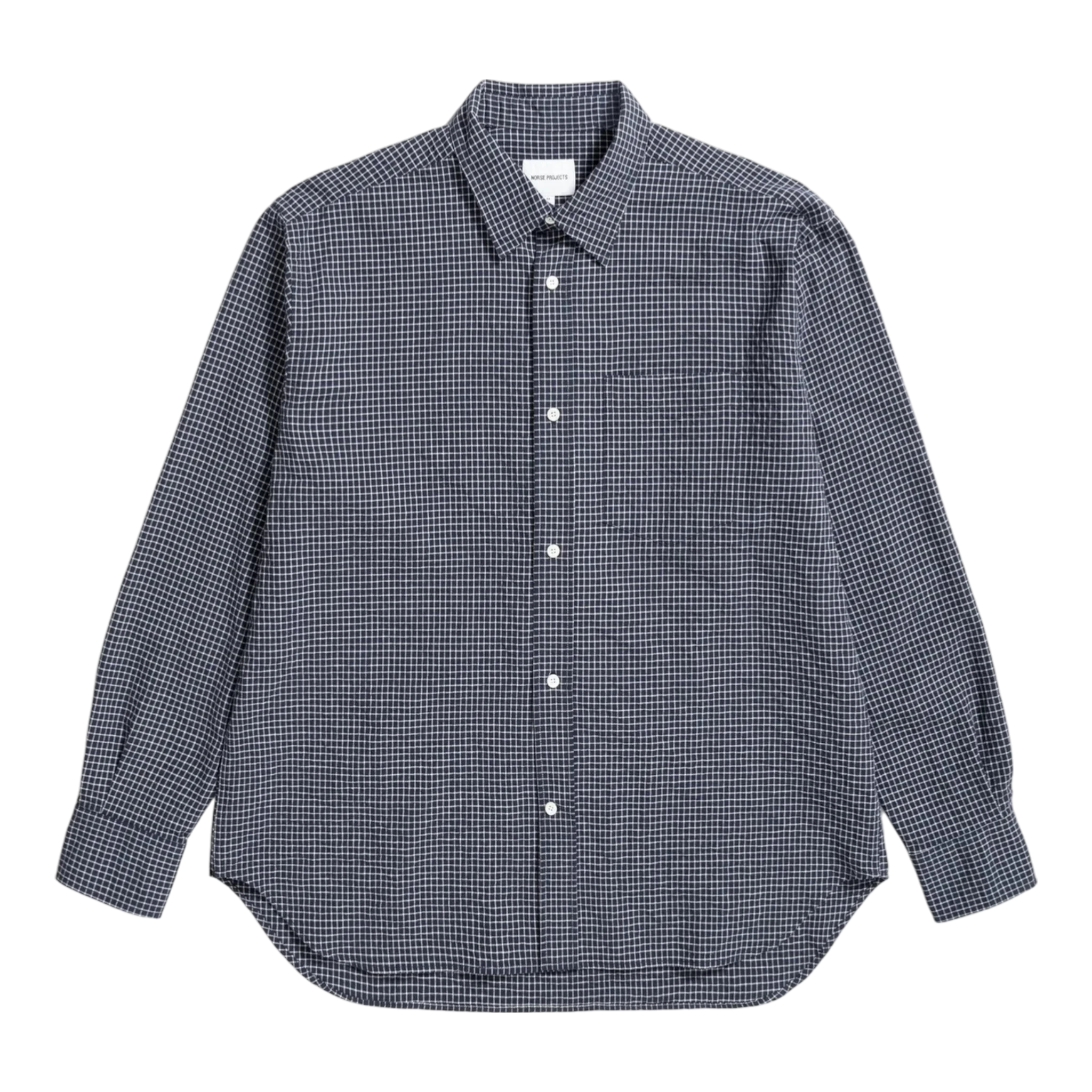Norse Projects Espevik Check Oversized Shirt - Dark Navy Shirt Norse Projects 
