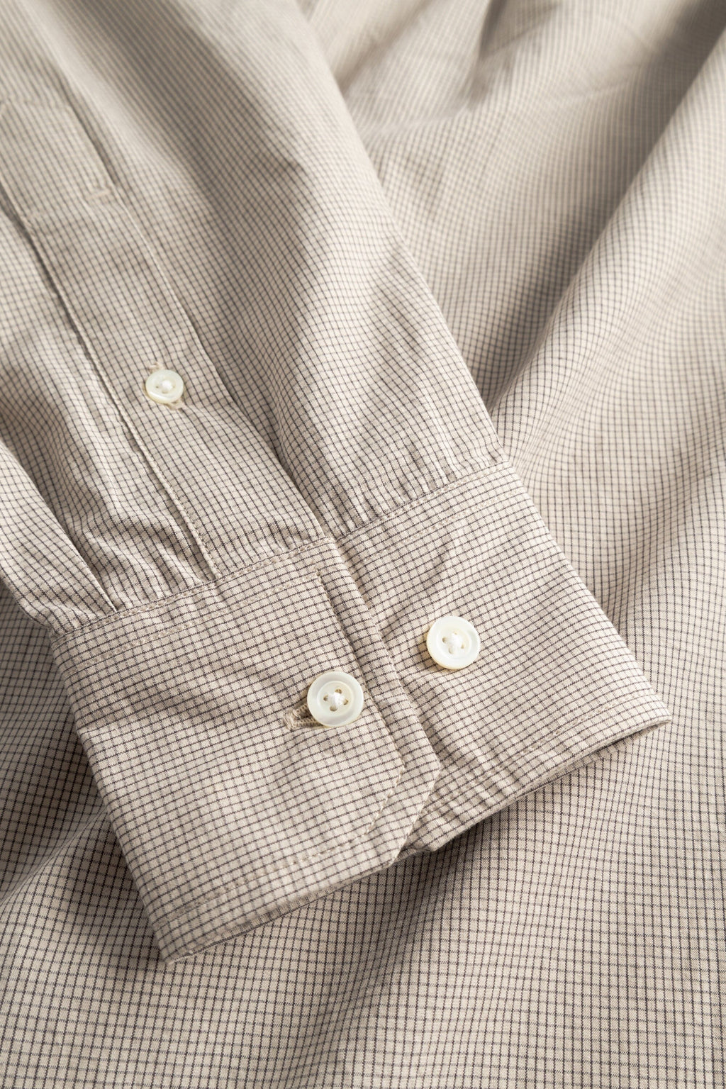 Norse Projects Espevik Oversize Micro Poplin Check Shirt - Oatmeal Shirt Norse Projects 