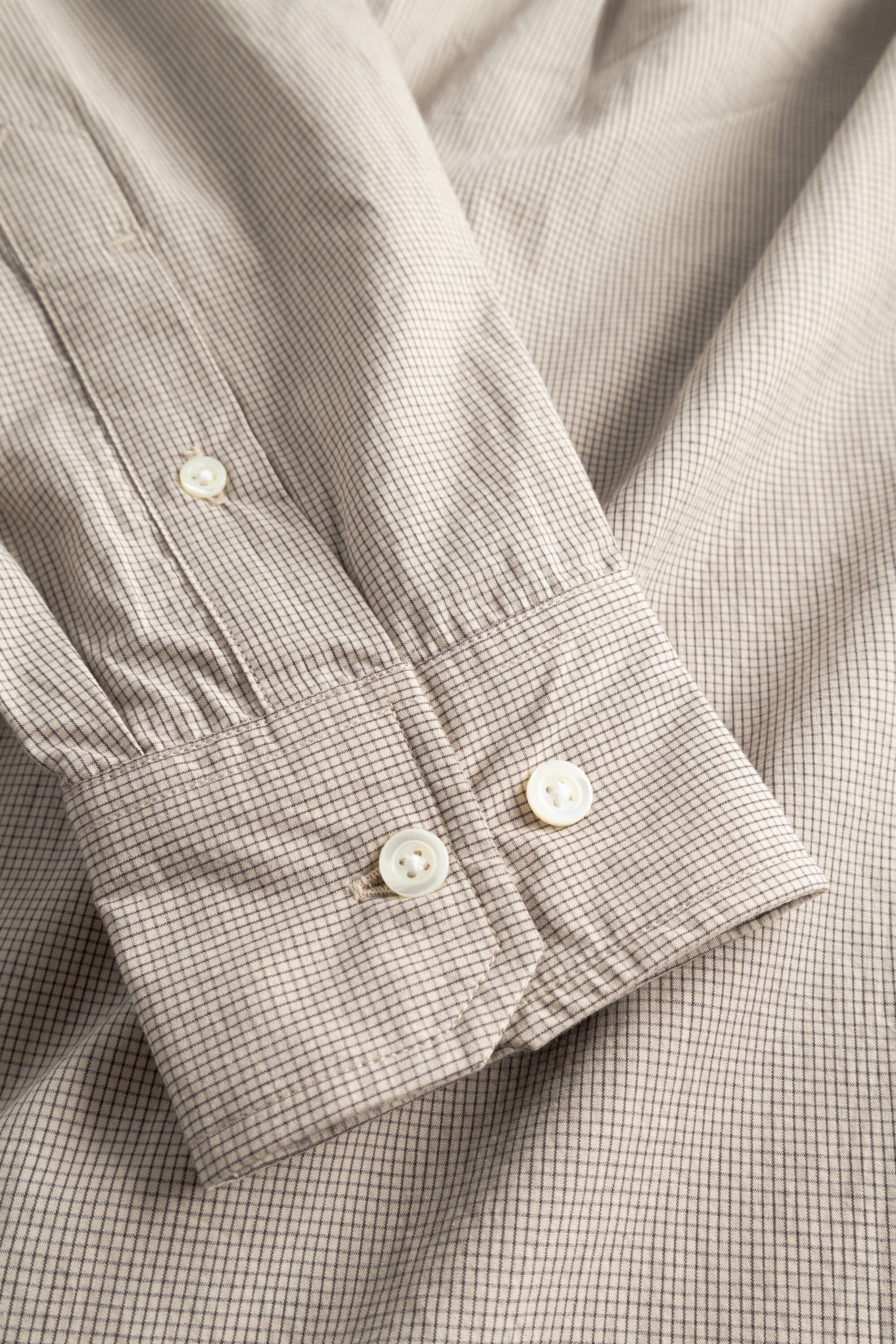 Norse Projects Espevik Oversize Micro Poplin Check Shirt - Oatmeal Shirt Norse Projects 