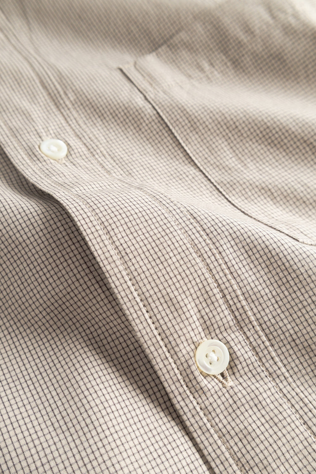 Norse Projects Espevik Oversize Micro Poplin Check Shirt - Oatmeal Shirt Norse Projects 
