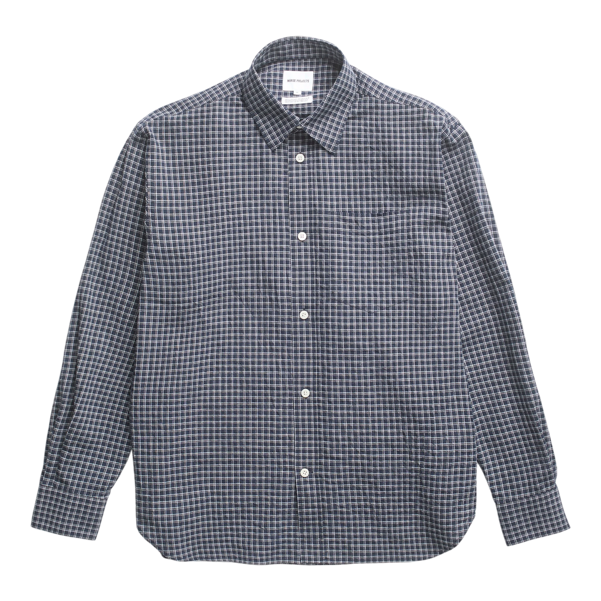 Norse Projects - Espevik Oversized Check Shirt - Dark Navy Check Skjorte Norse Projects 