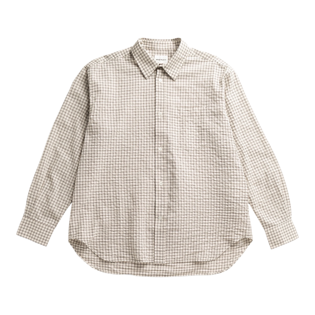 Norse Projects - Espevik Oversized Check Shirt - Natural Ecru Skjorte Norse Projects 