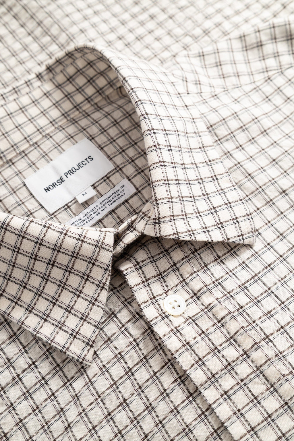 Norse Projects - Espevik Oversized Check Shirt - Natural Ecru Skjorte Norse Projects 