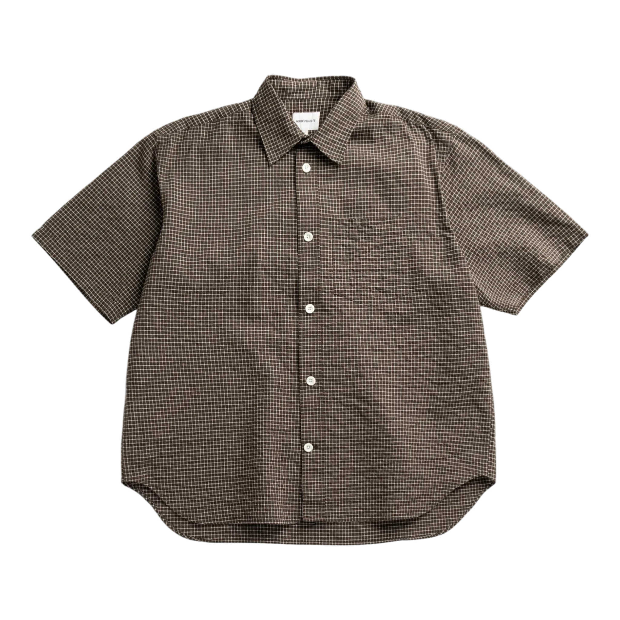 Norse Projects Espevik Oversized Check SS Shirt - Taupe Shirt Norse Projects 